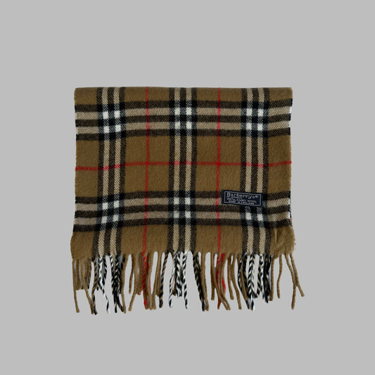 90s Burberry Lambswool Nova Check Scarf
