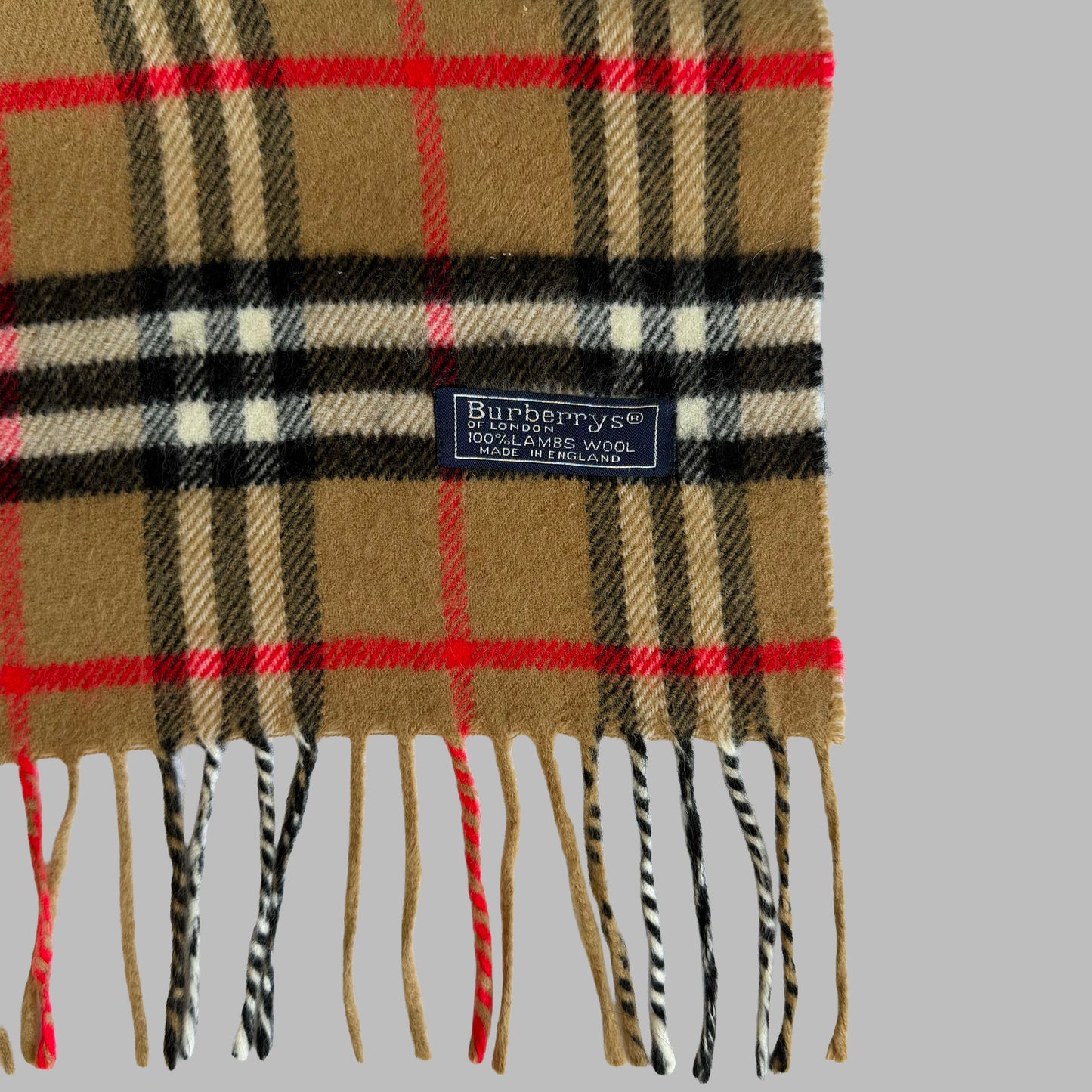 90s Burberry Lambswool Nova Check Scarf