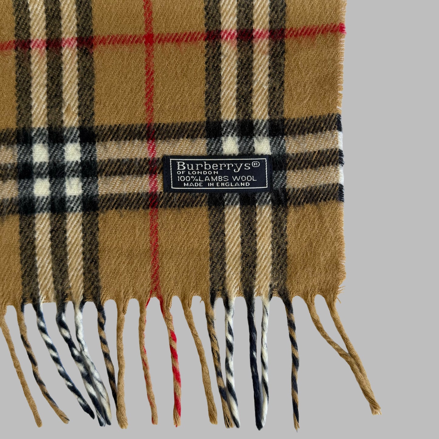 90s Burberry Lambswool Nova Check Scarf