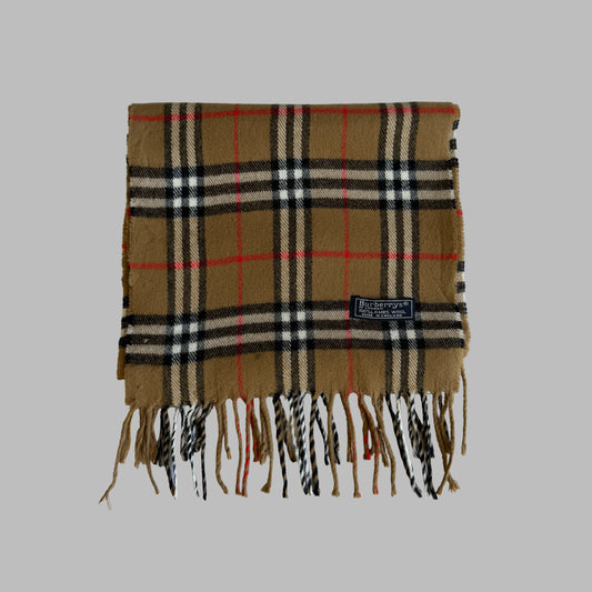 90s Burberry Lambswool Nova Check Scarf
