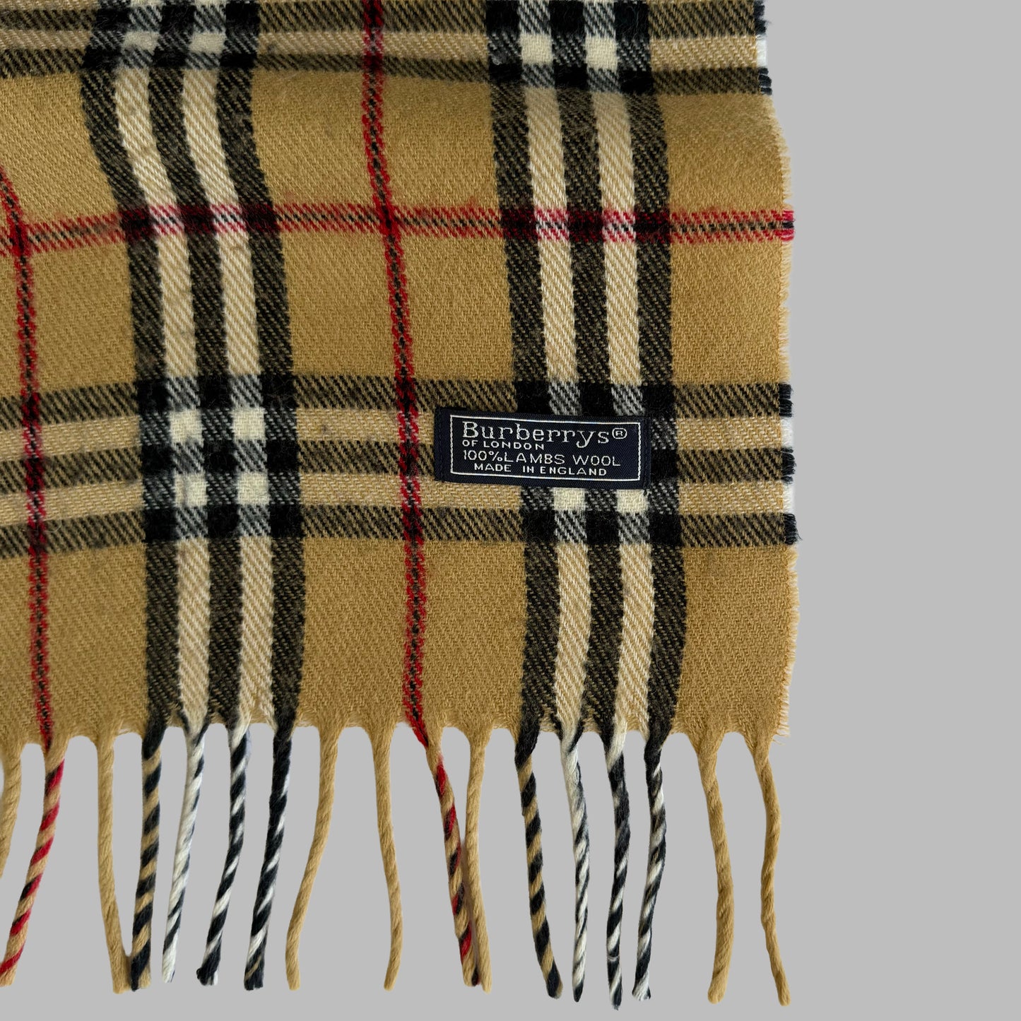 90s Burberry Lambswool Nova Check Scarf