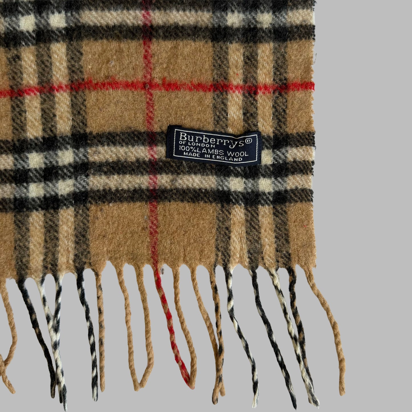 90s Burberry Lambswool Nova Check Scarf