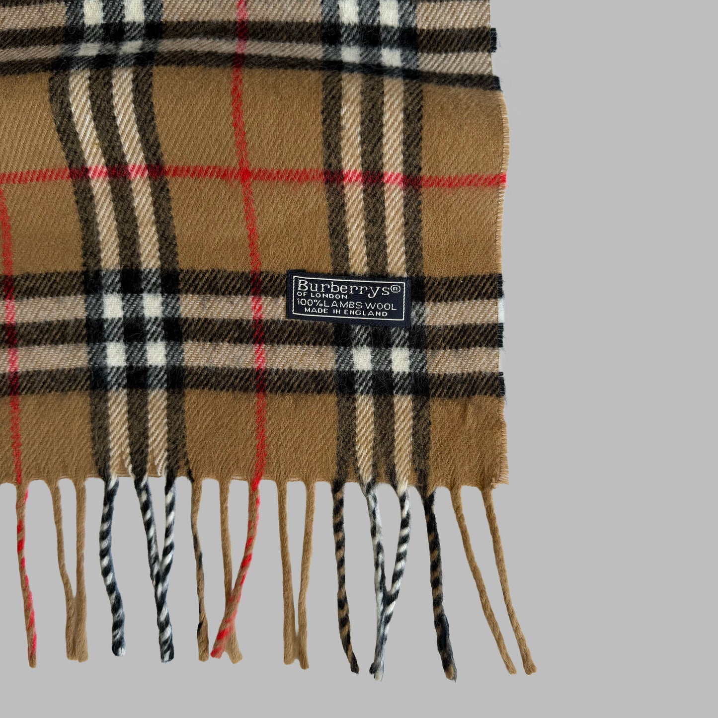 90s Burberry Lambswool Nova Check Scarf