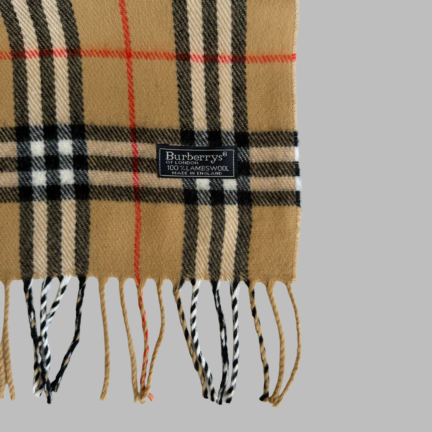 90s Burberry Lambswool Nova Check Scarf