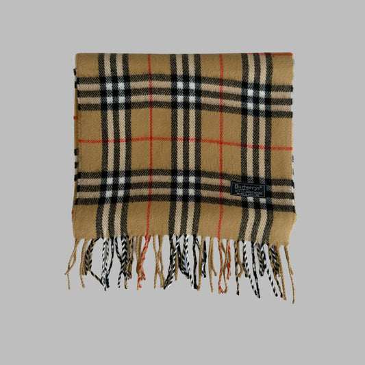90s Burberry Lambswool Nova Check Scarf