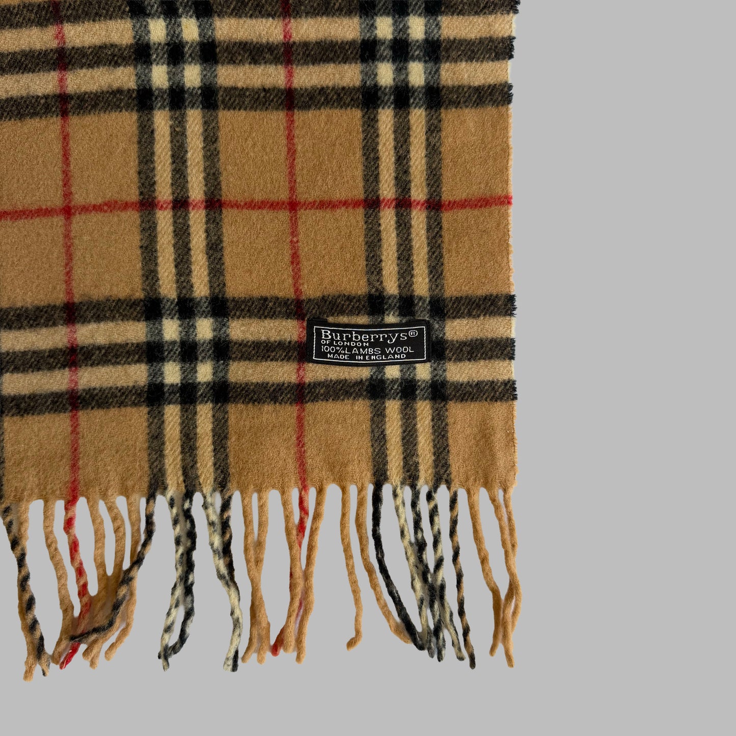 90s Burberry Lambswool Nova Check Scarf