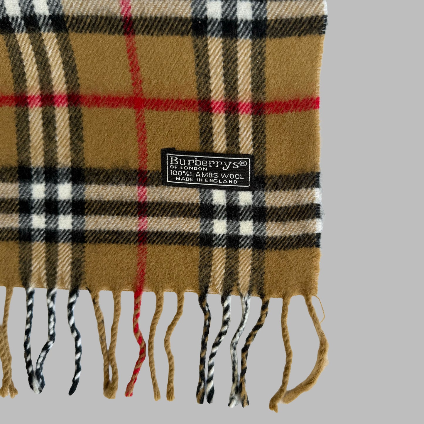 90s Burberry Lambswool Nova Check Scarf