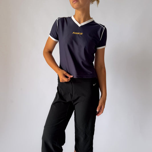 90s Nike Active Ringer Baby Tee - M