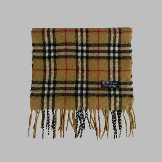 90s Burberry Lambswool Nova Check Scarf