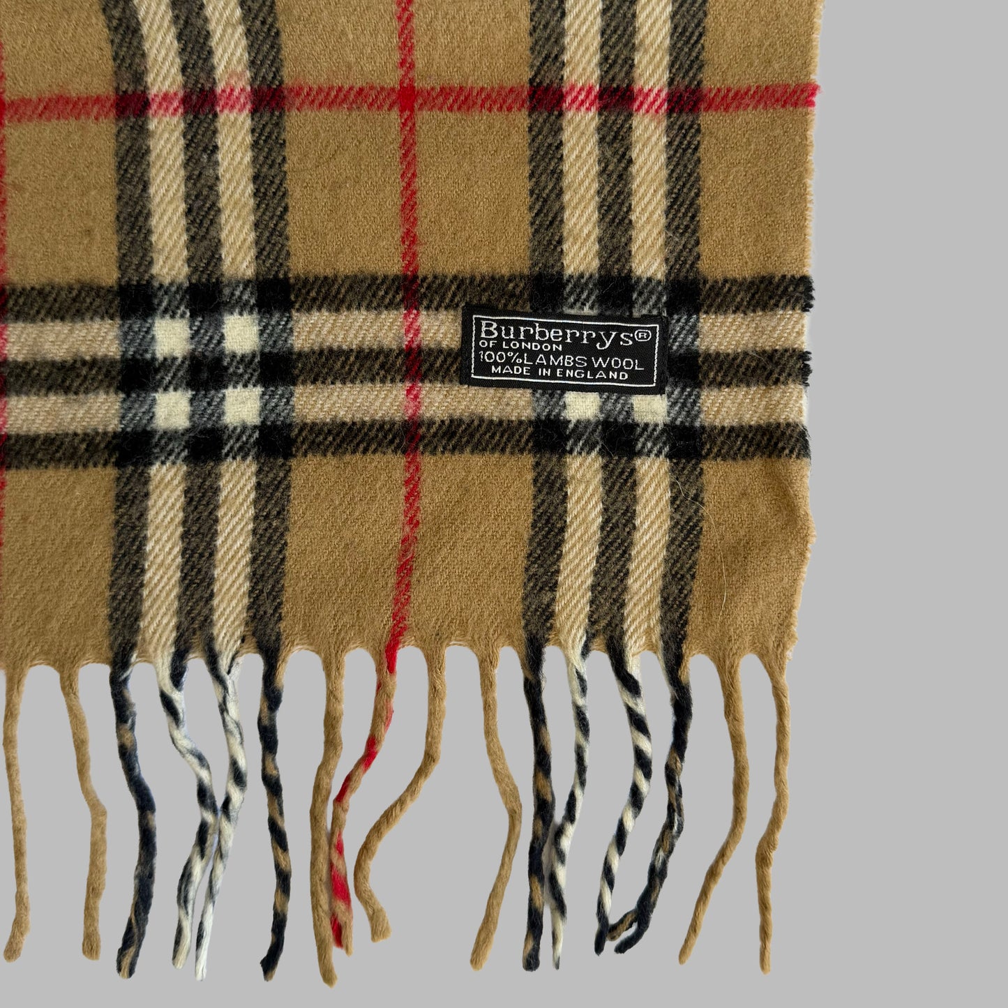 90s Burberry Lambswool Nova Check Scarf