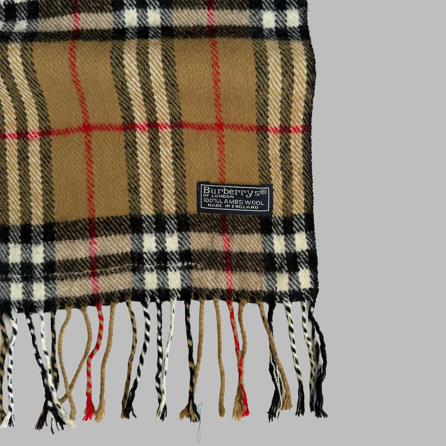 90s Burberry Lambswool Nova Check Scarf