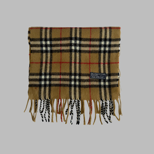 90s Burberry Lambswool Nova Check Scarf