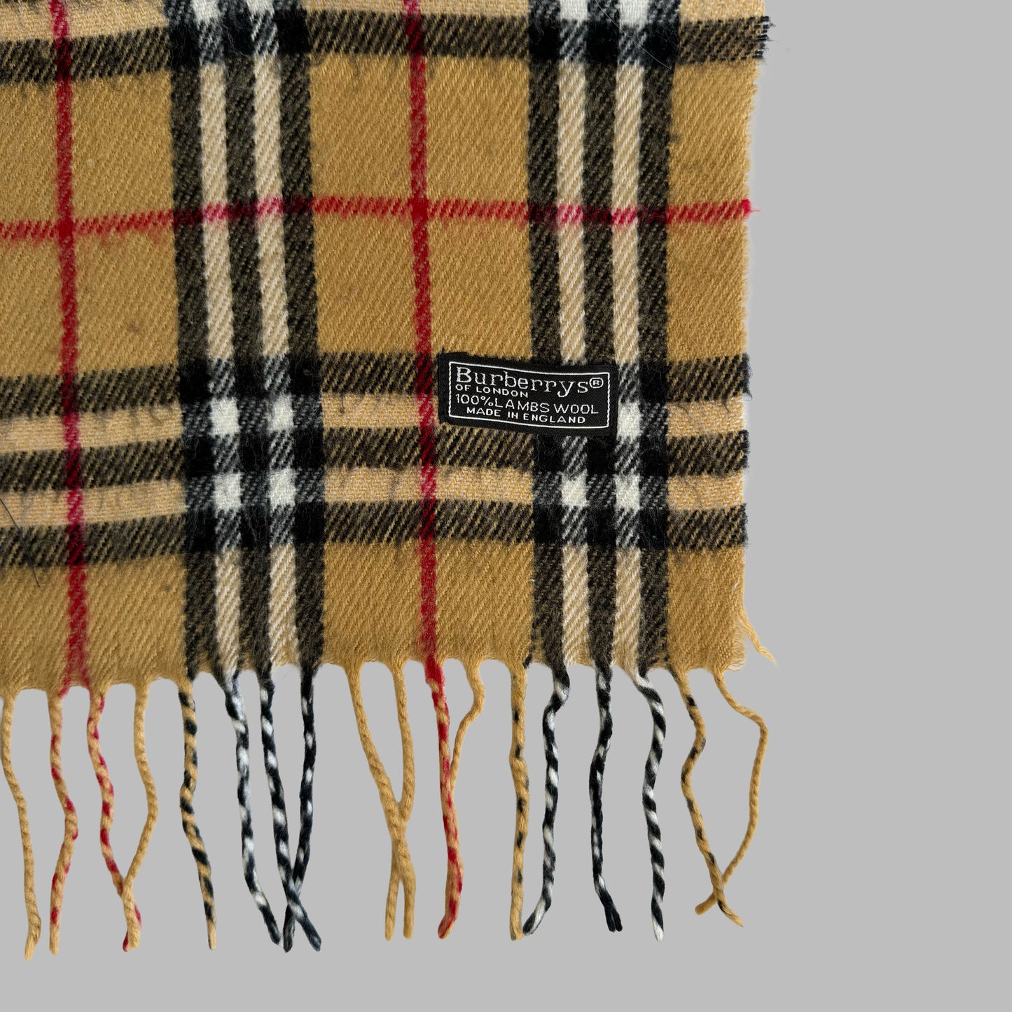90s Burberry Lambswool Nova Check Scarf