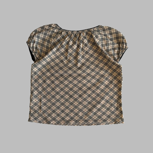 Y2K Burberry Blue Label Nova Check Top - S