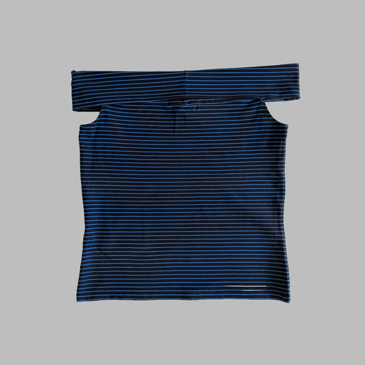 Y2K Polo Ralph Lauren Striped Off the Shoulder Top - L