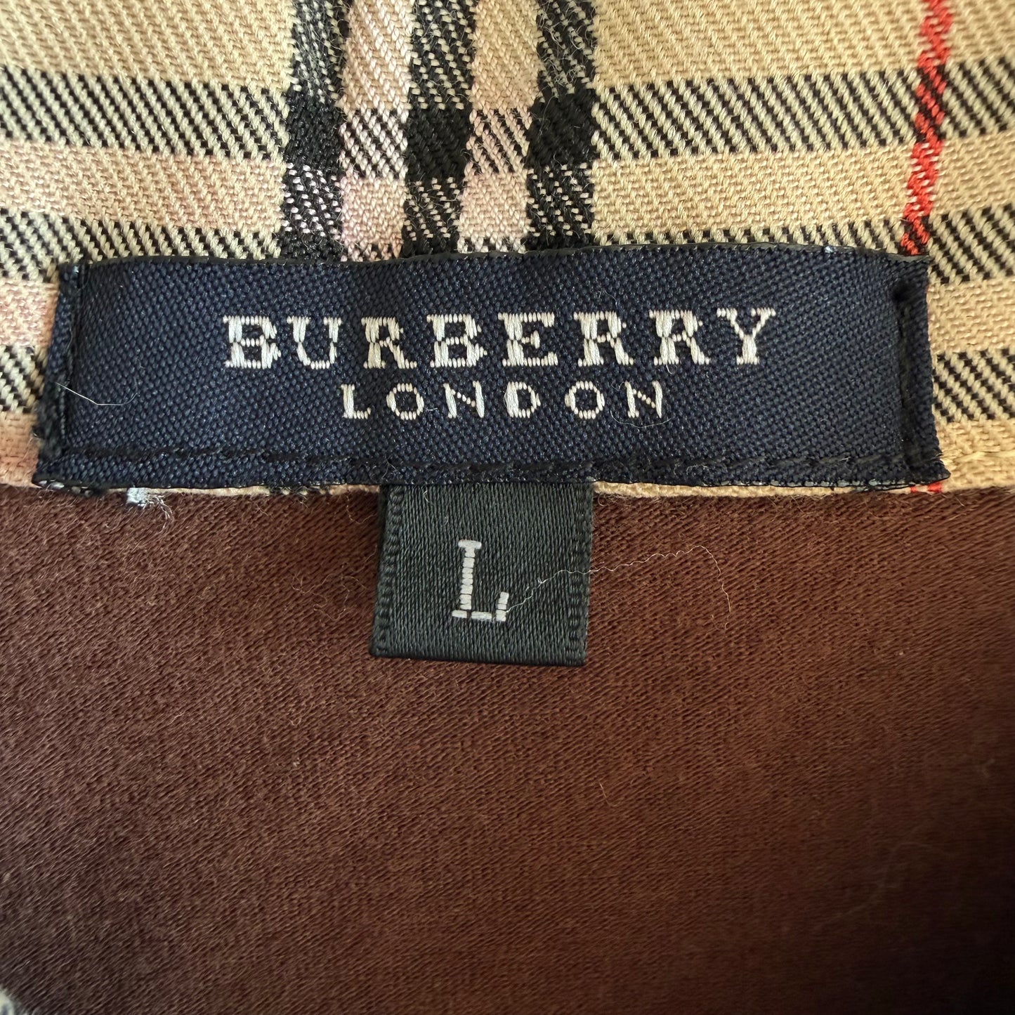 Y2K Burberry Nova Check Synched Polo - M