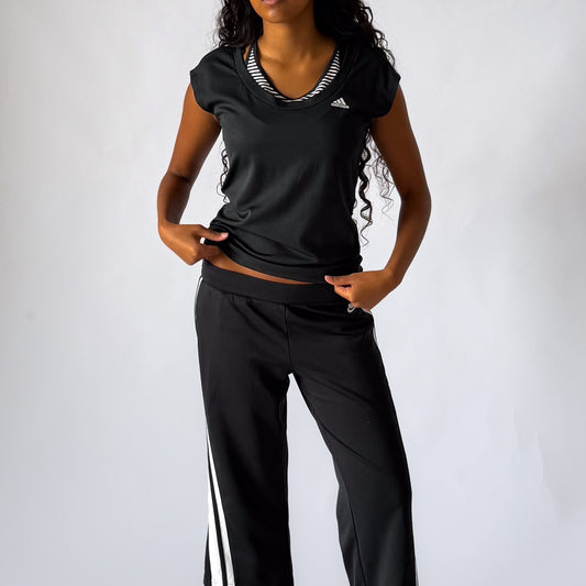 Y2K Adidas Layered Activewear Top - M