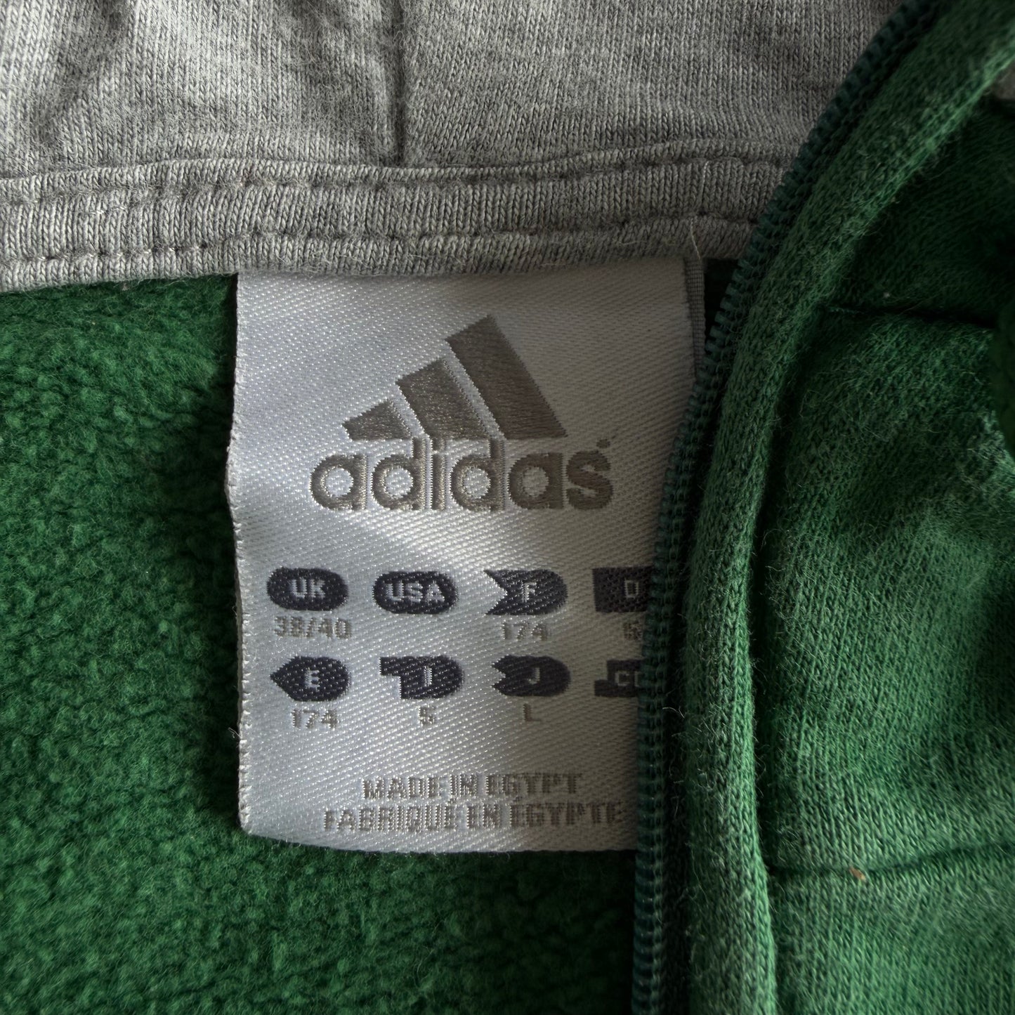 Y2K Adidas Three Striped Quarter Zip Hoodie - S