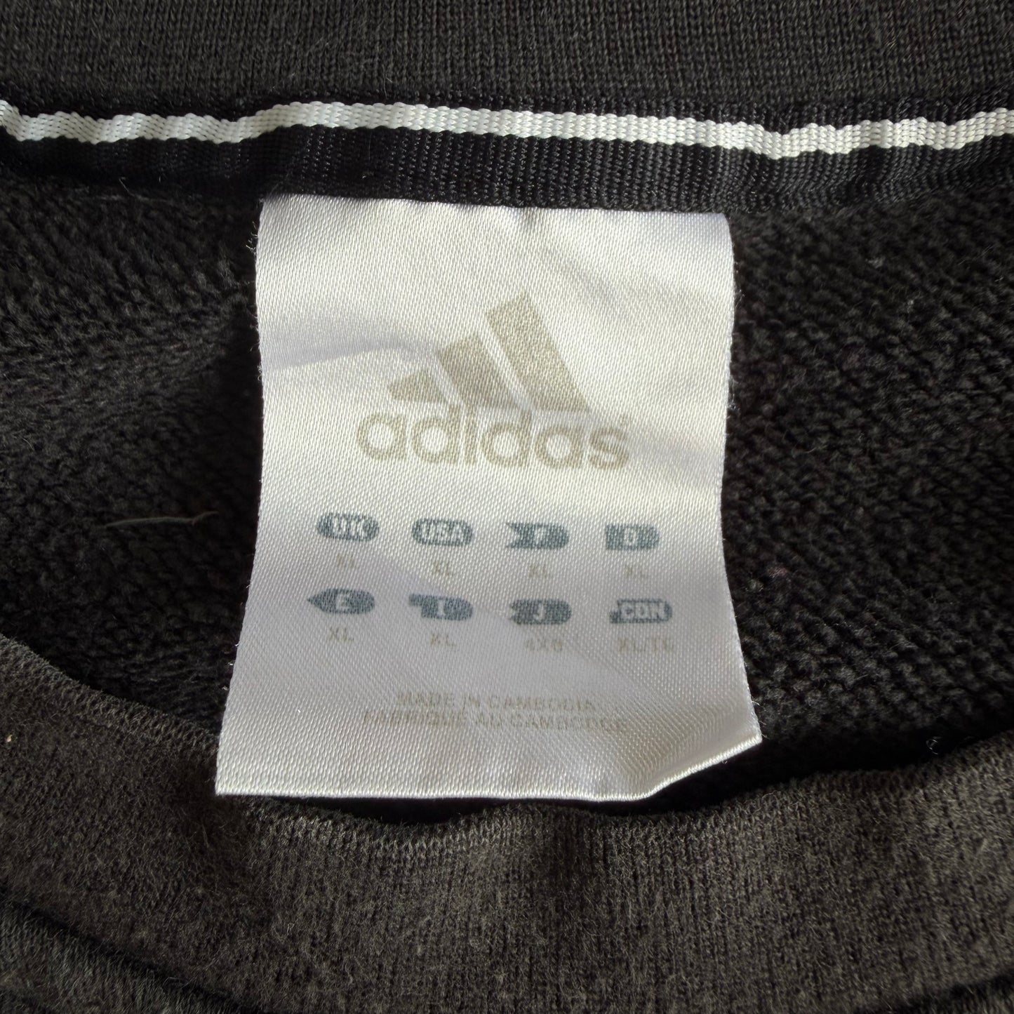 Y2K Adidas Three Striped Panelled Sweatshirt - XL
