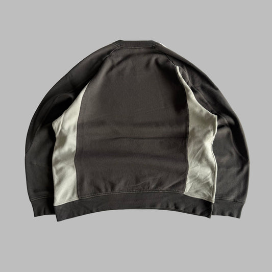 Y2K Adidas Three Stripe Panelled Sweatshirt - XL