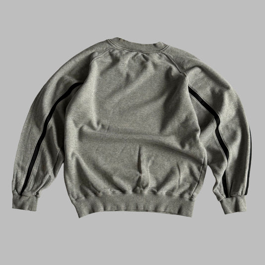 Y2K Nike Striped Single Swoosh Sweatshirt - M