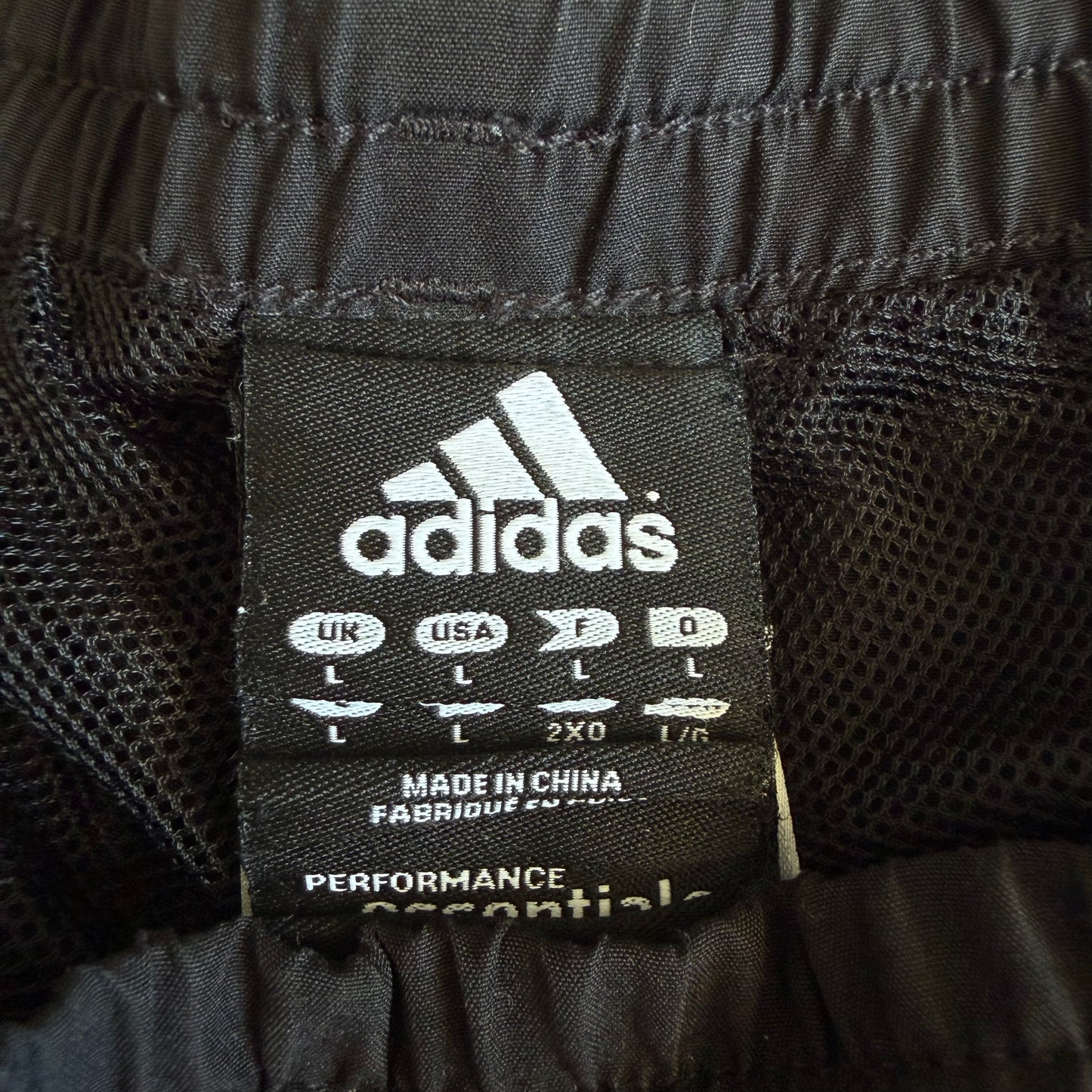 Y2K Adidas Three Stripe Wide Leg Track Pants - L