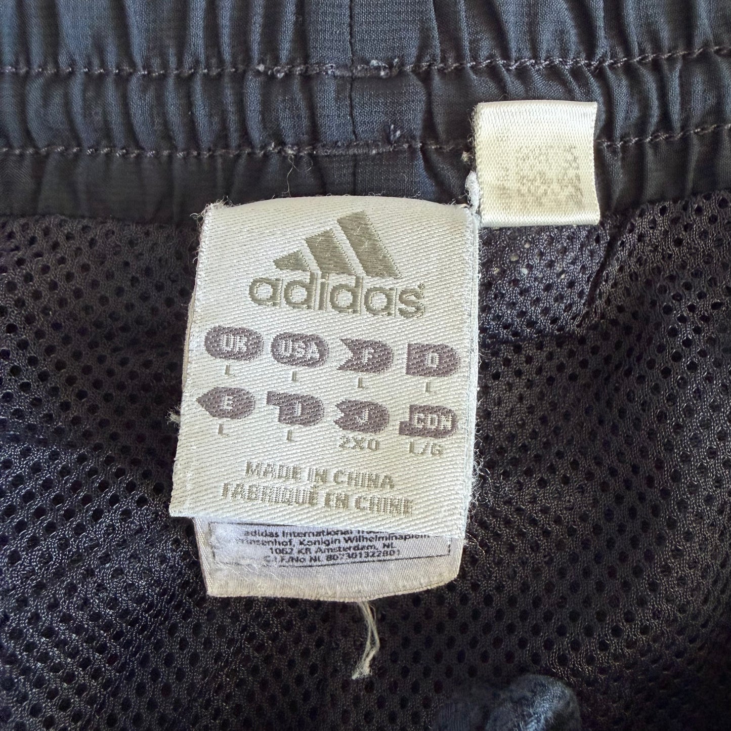 Y2K Adidas Stripe Parachute Track Pants - L