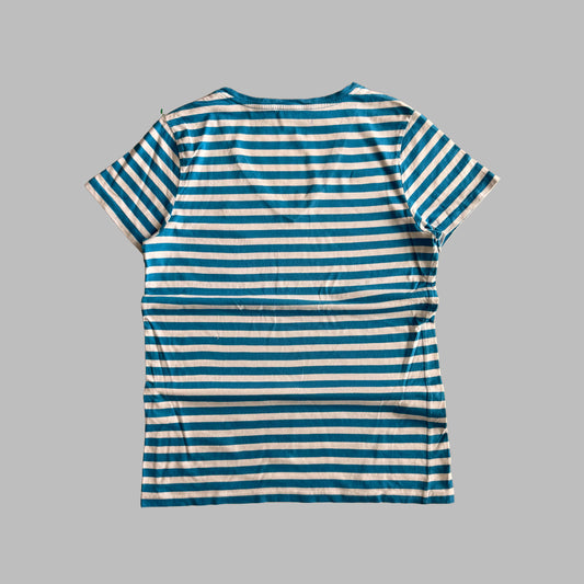 Y2K Ralph Lauren Striped Low Cut T-Shirt - L