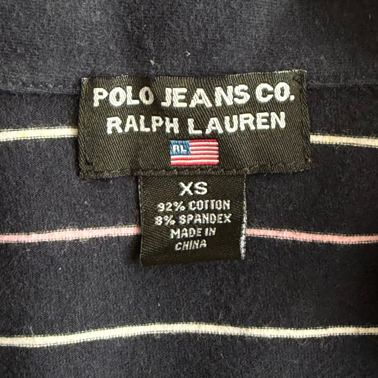 Y2K Ralph Lauren Striped Polo Top - XS/S