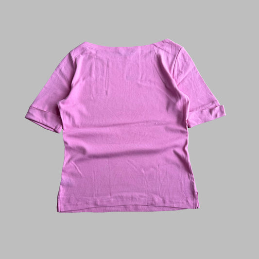 Y2K Ralph Lauren Boat Neck 3/4 Sleeve Top - M