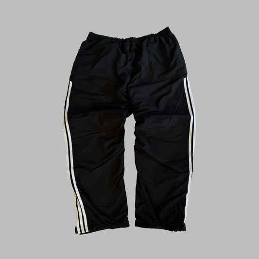 Y2K Adidas Three Stripe Wide Leg Track Pants - XL