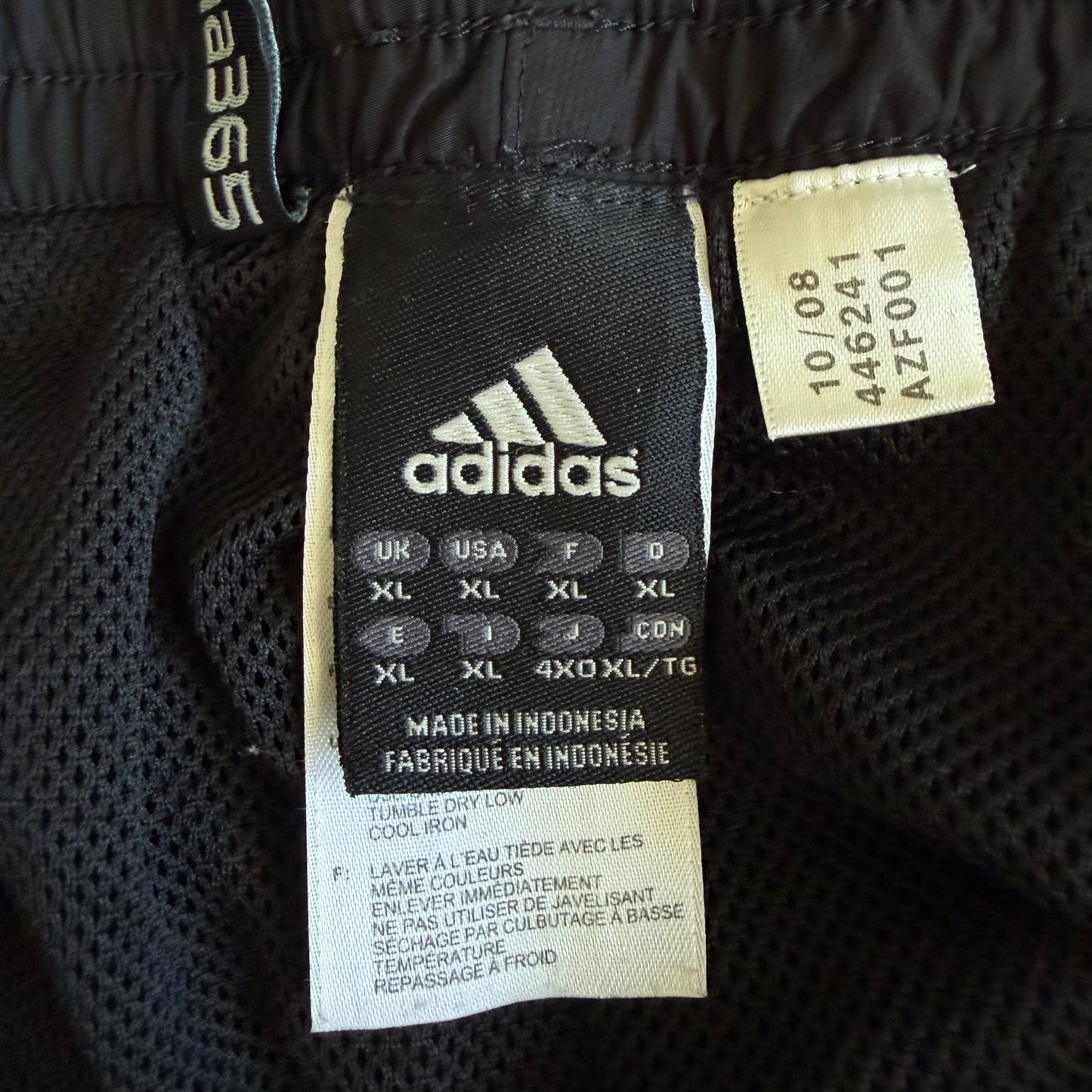 Y2K Adidas Three Stripe Wide Leg Track Pants - XL