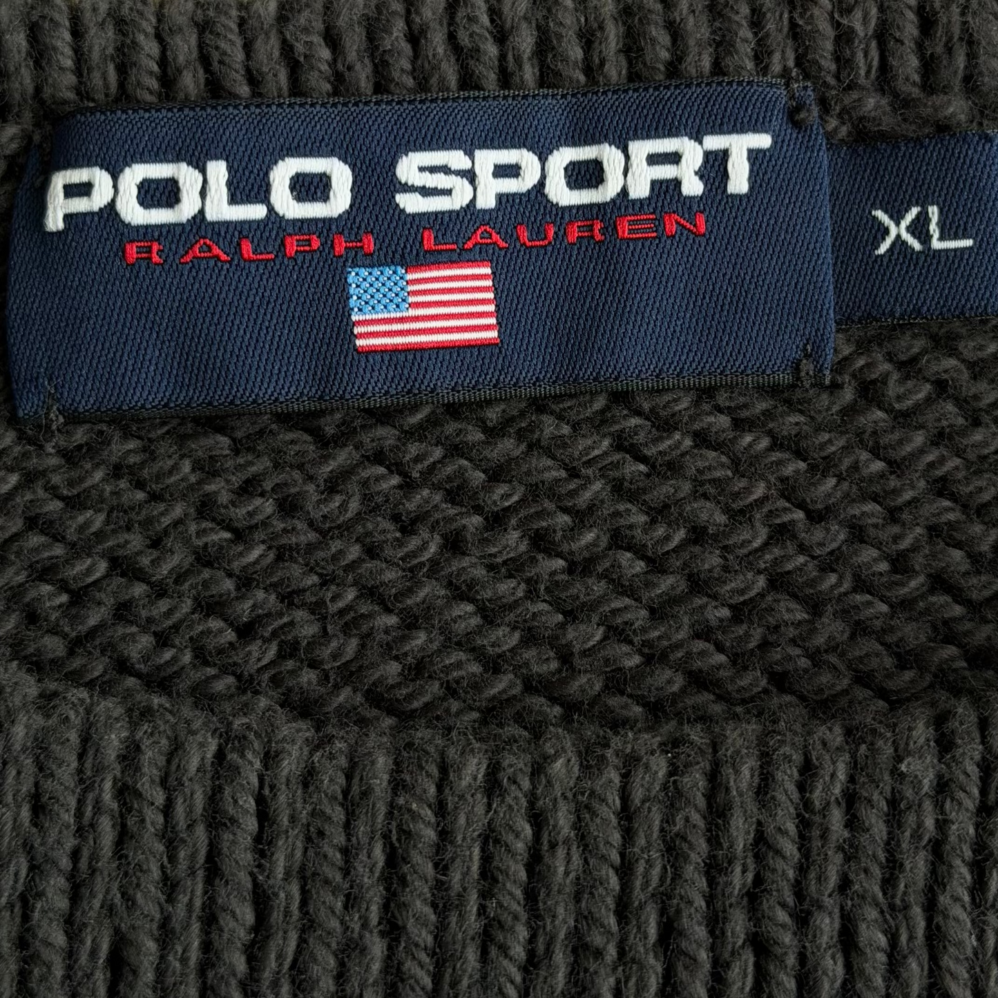 90s Polo Sport Spell Out Heavy Knit - XL