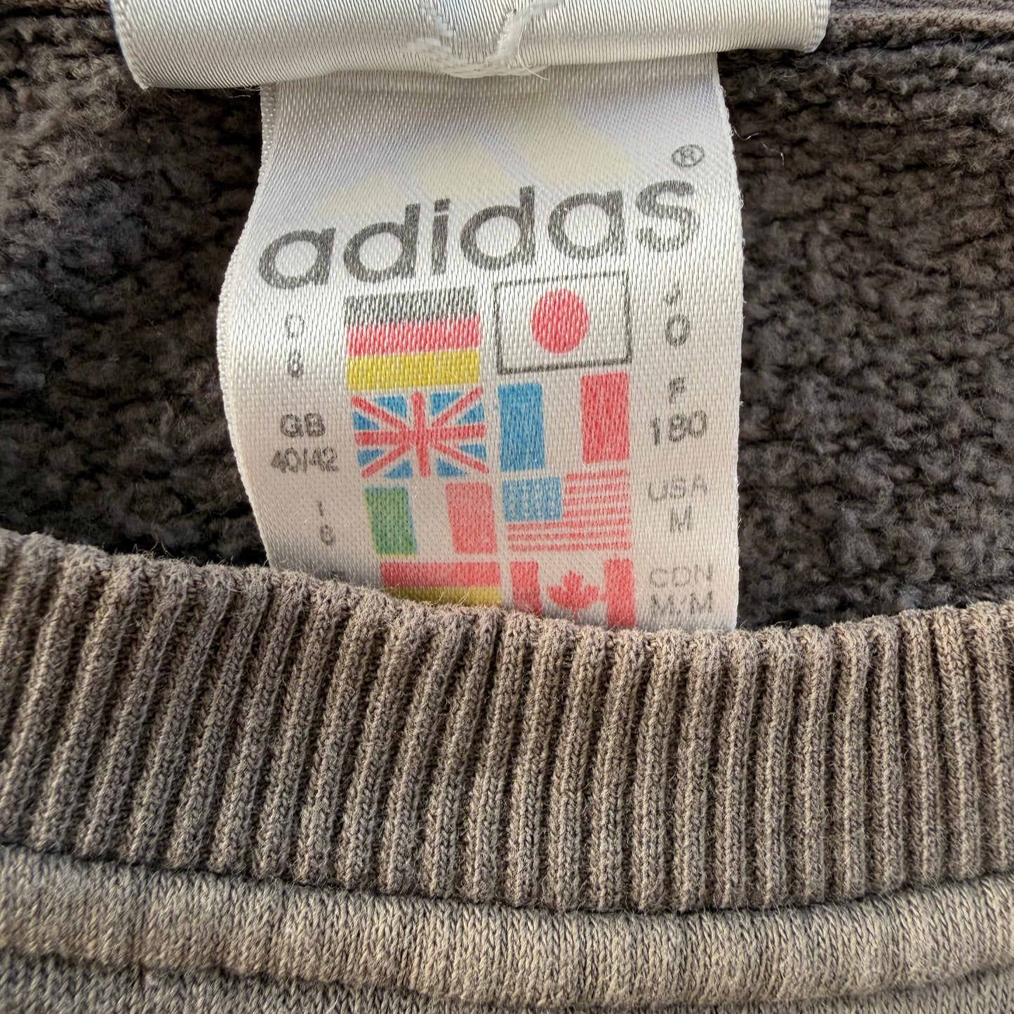 90s Adidas Striped Embroidered Sweatshirt - L