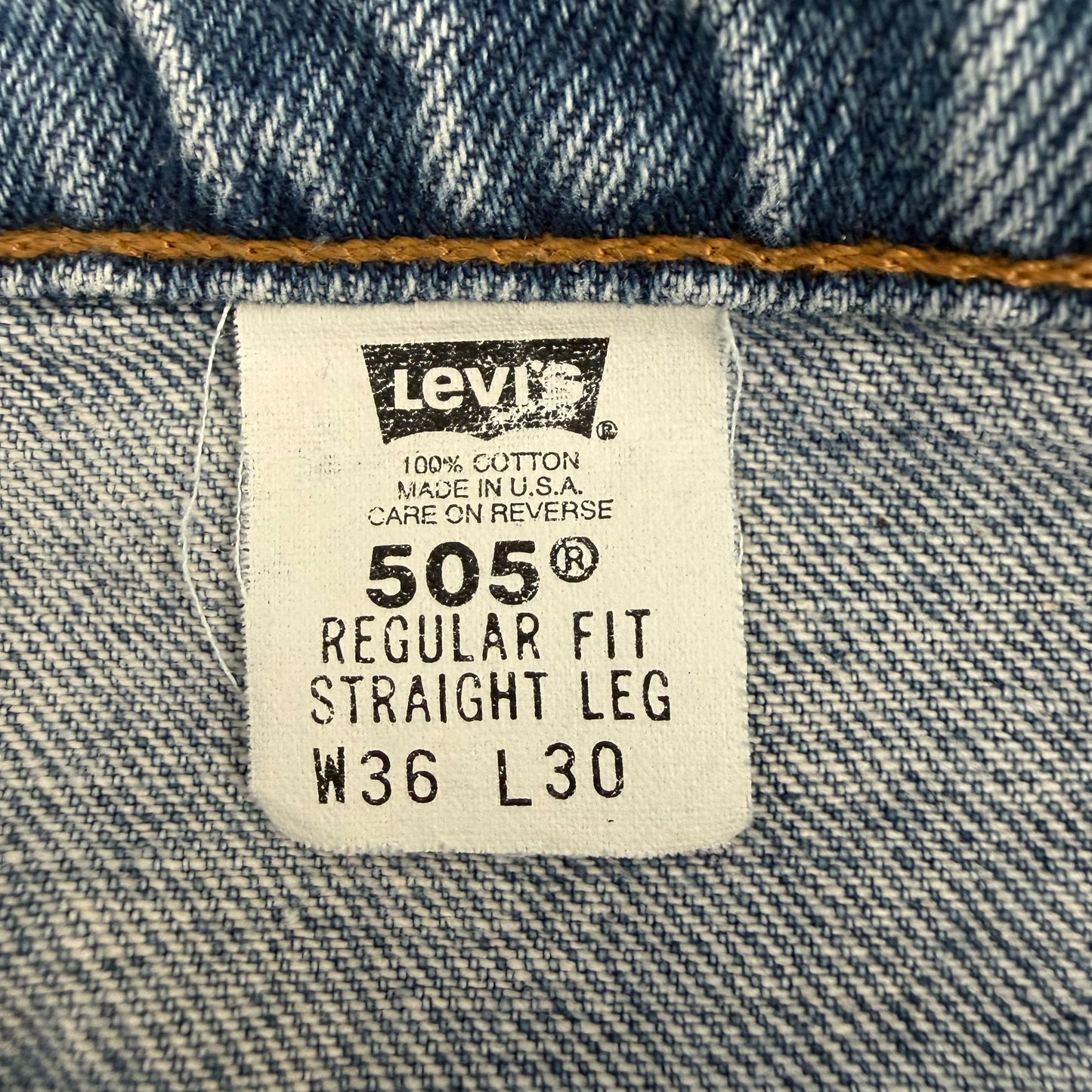 90s Levis 505 Paper Tag Straight Leg Jeans - 36 x 30