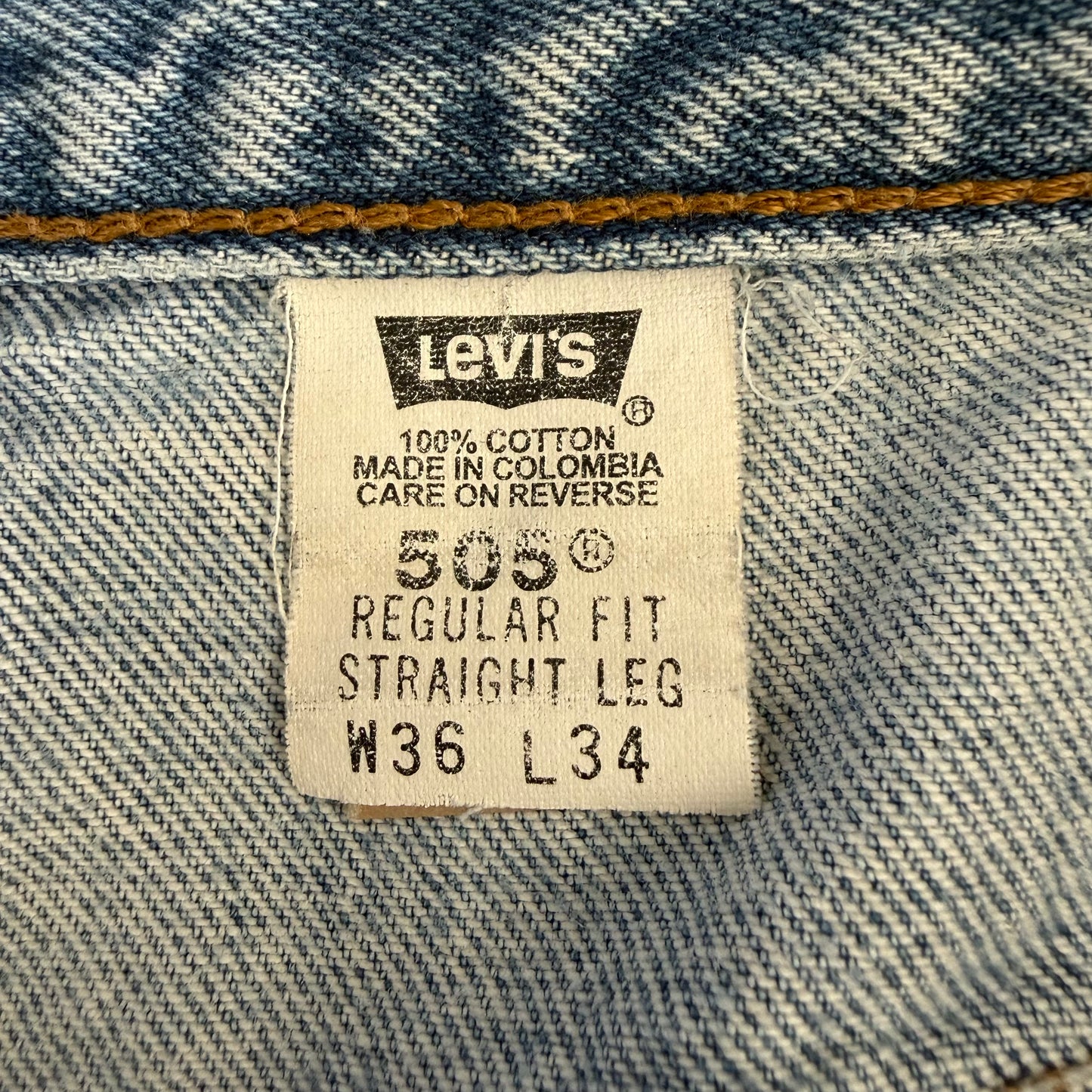 90s Levis 505 Paper Tag Straight Jeans - 36 x 34