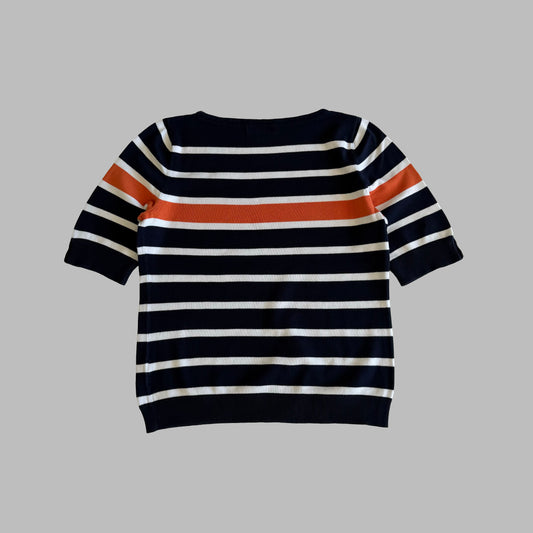 Y2K Polo Ralph Lauren Striped Knitted T-Shirt - XL