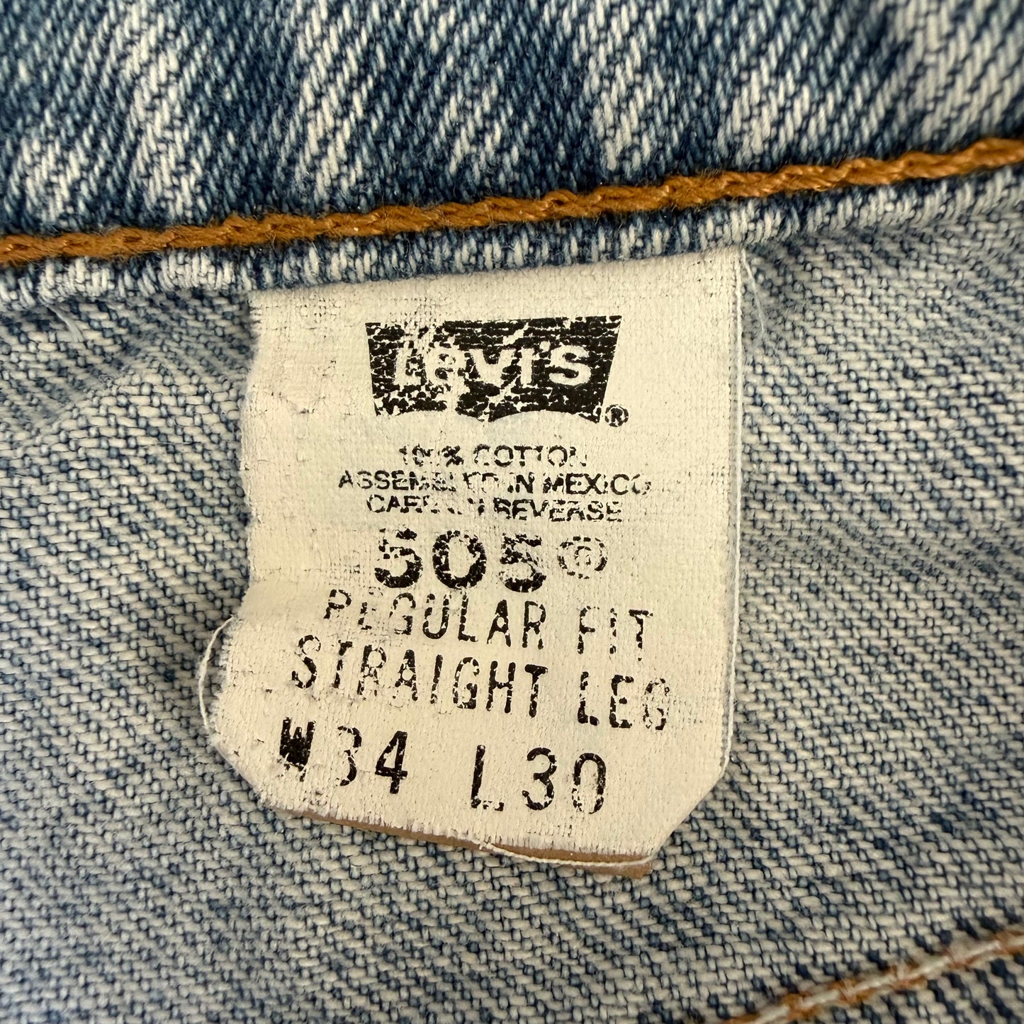 90s Levis 505 Paper Tag Straight Leg Jeans - 34 x 30