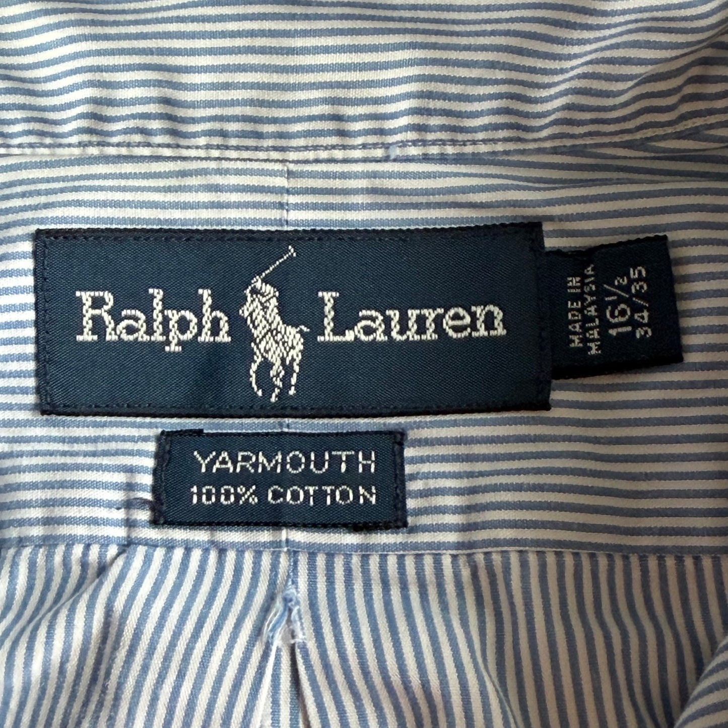 Y2K Polo Ralph Lauren Striped Button Up Shirt - L