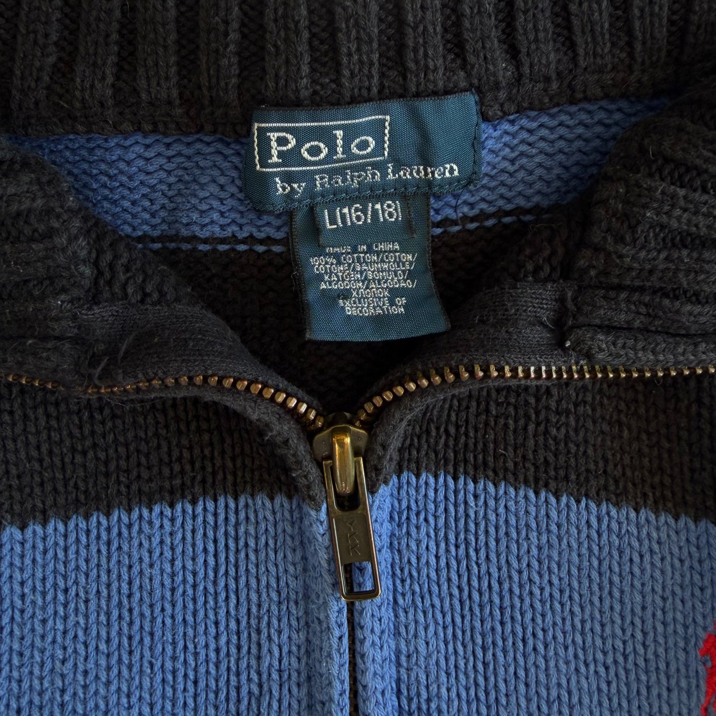 90s Polo Ralph Lauren Stirped Quarter Zip - S