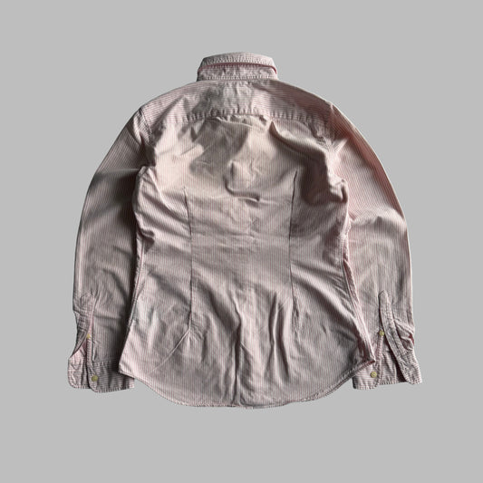 Y2K Polo Ralph Lauren Striped Button Up Shirt - M