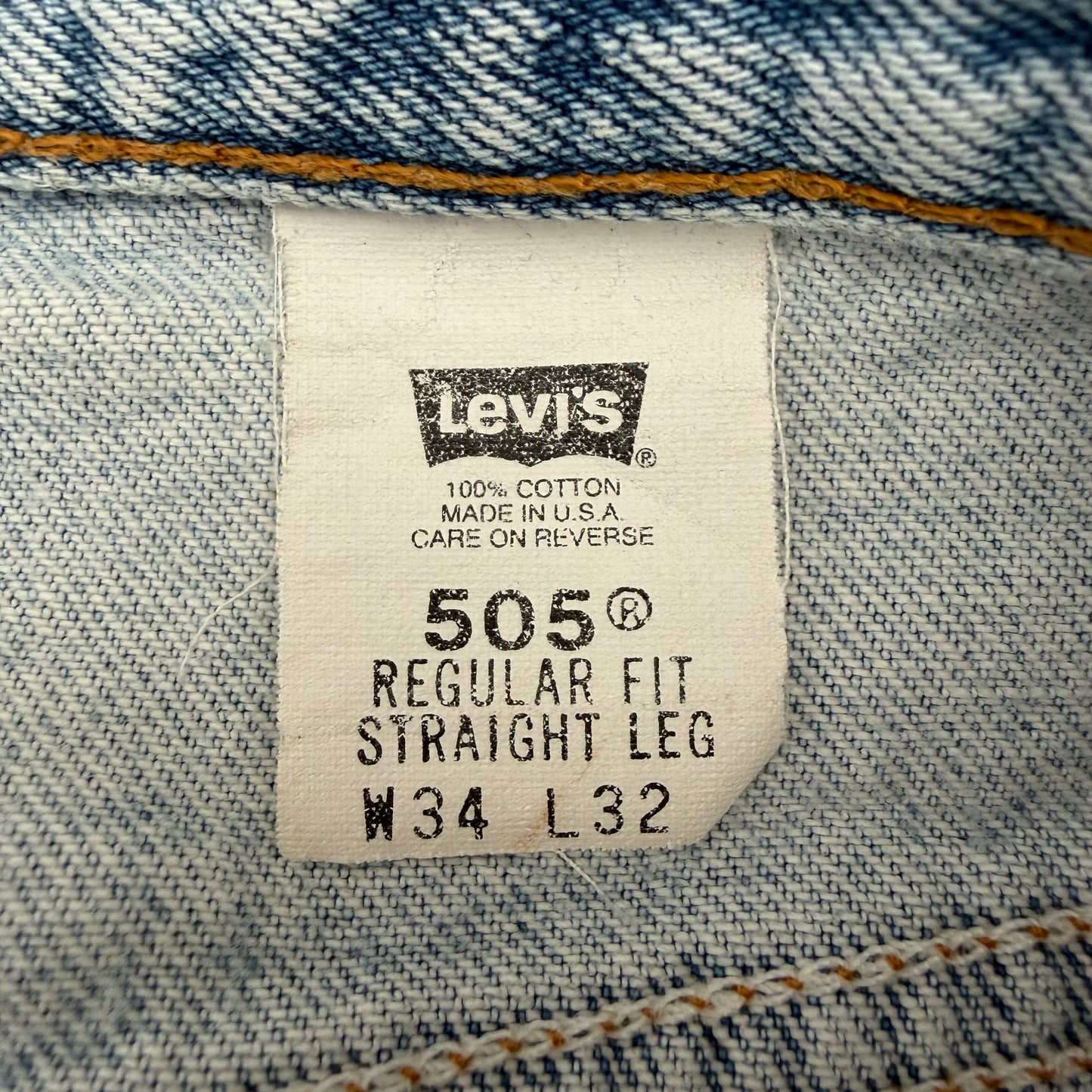 90s Levis 505 Paper Tag Straight Leg Jeans - 34 x 32