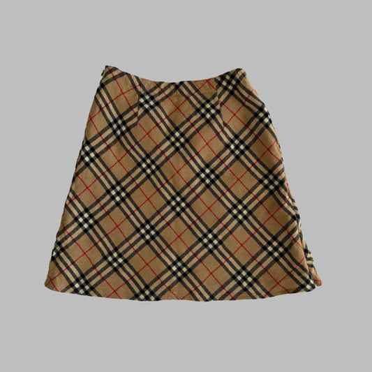 Y2K Burberry Nova Check Pleated Skirt - 23"