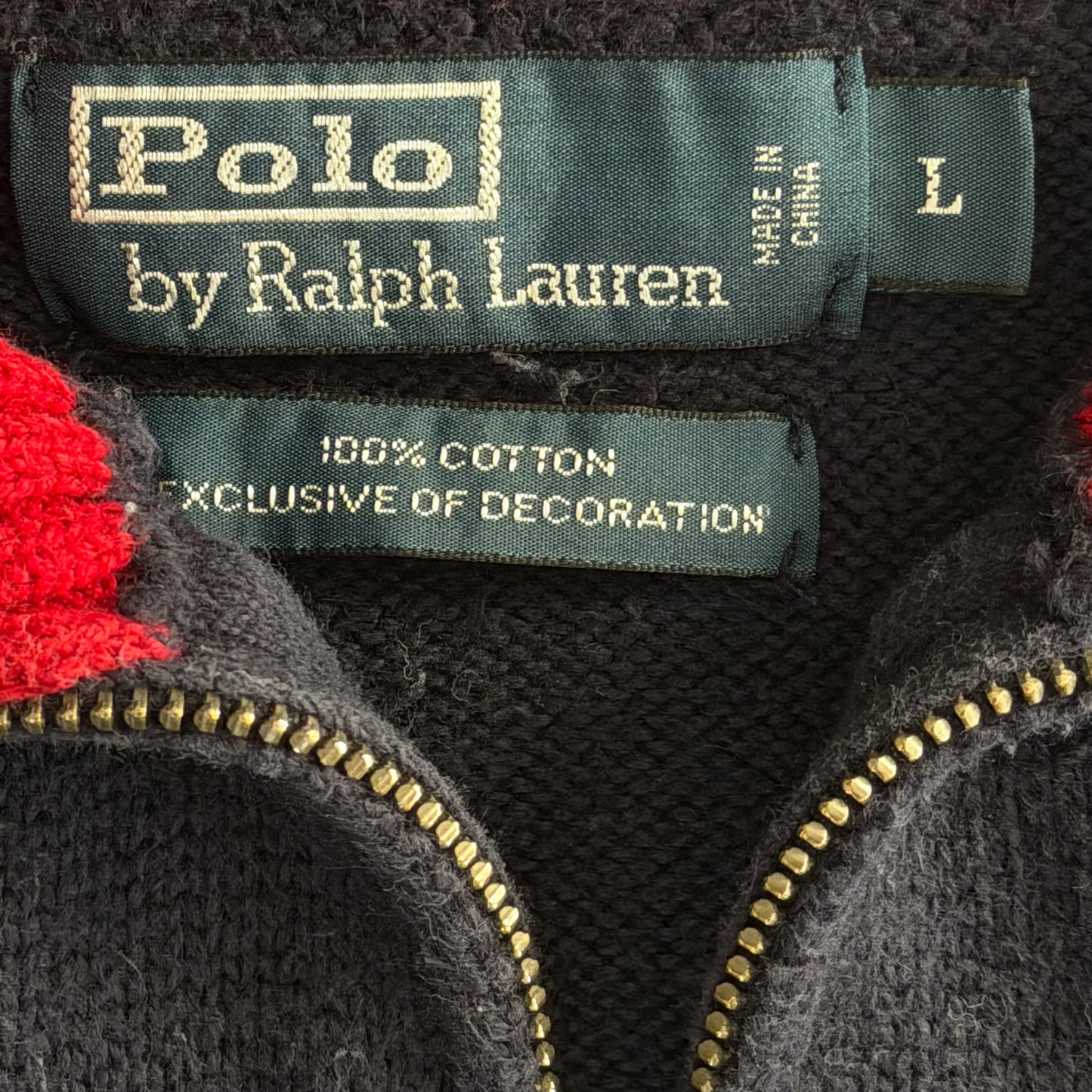 90s Polo Ralph Lauren Striped Quarter Zip - L