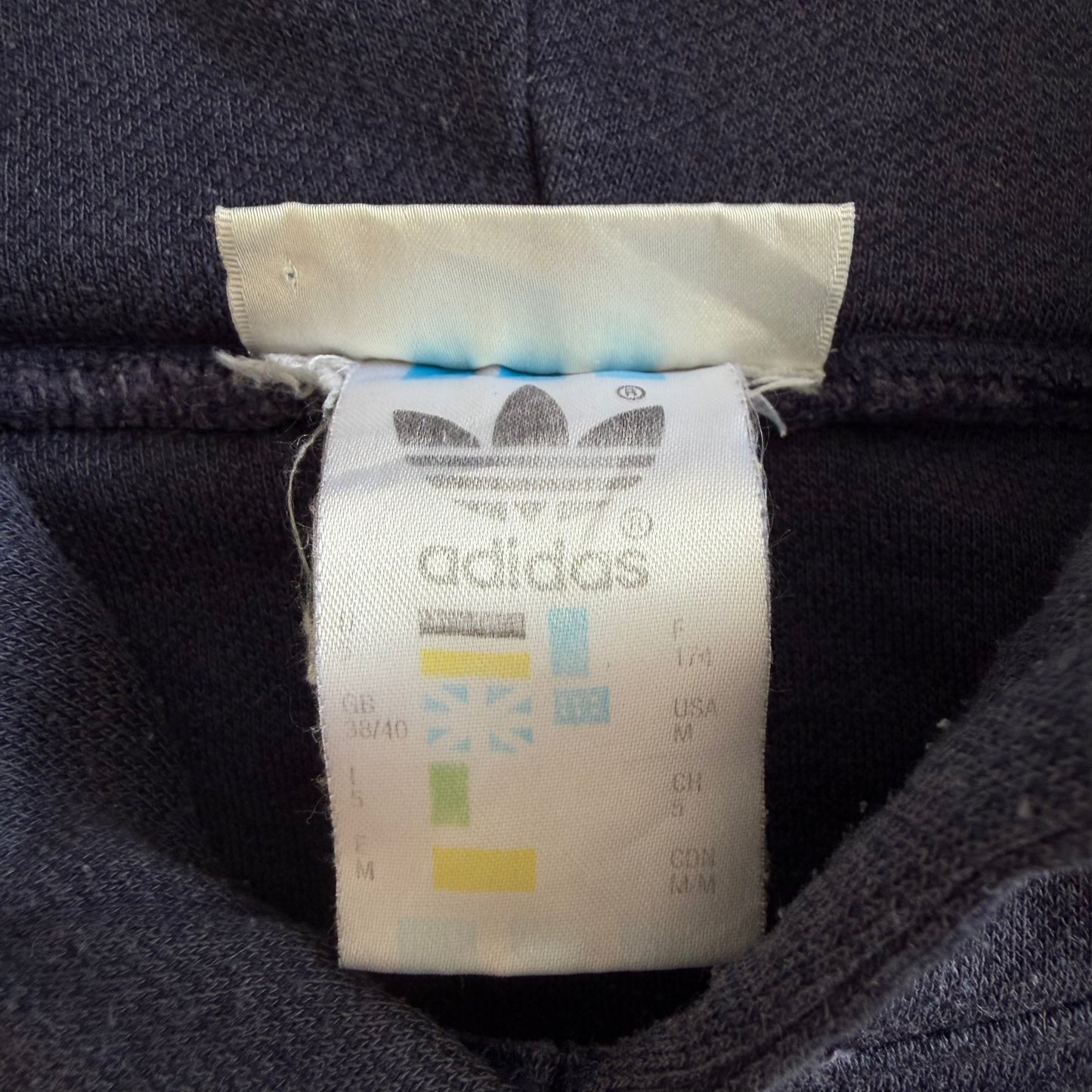 80s Adidas Spell Out Hoodie - L