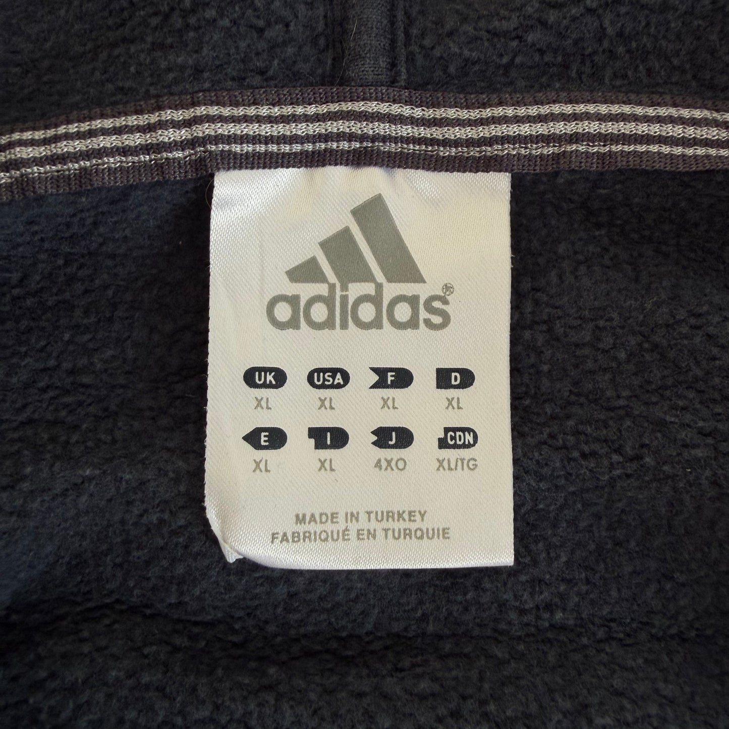Y2K Adidas Three Stripe Hoodie - XL