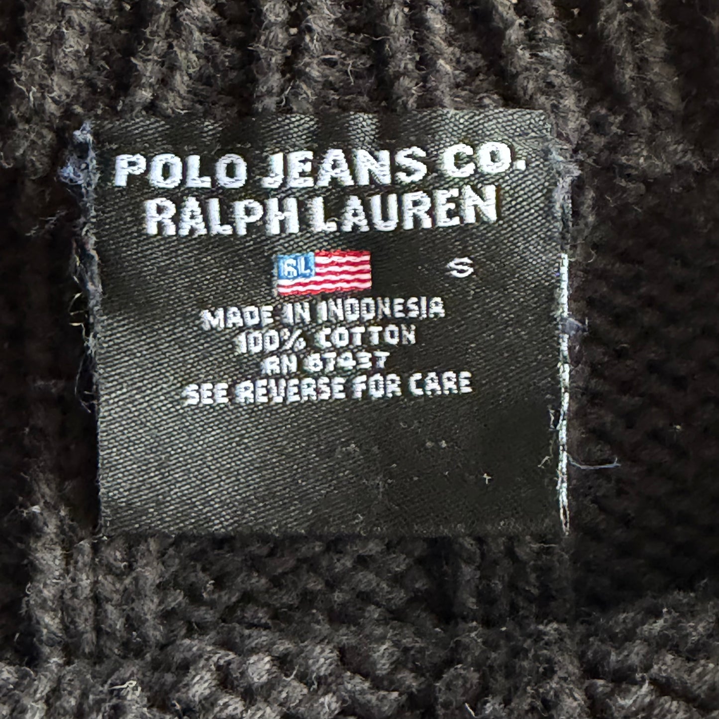 Y2K Ralph Lauren Polo Jeans Co Ribbed Flag Knit - S