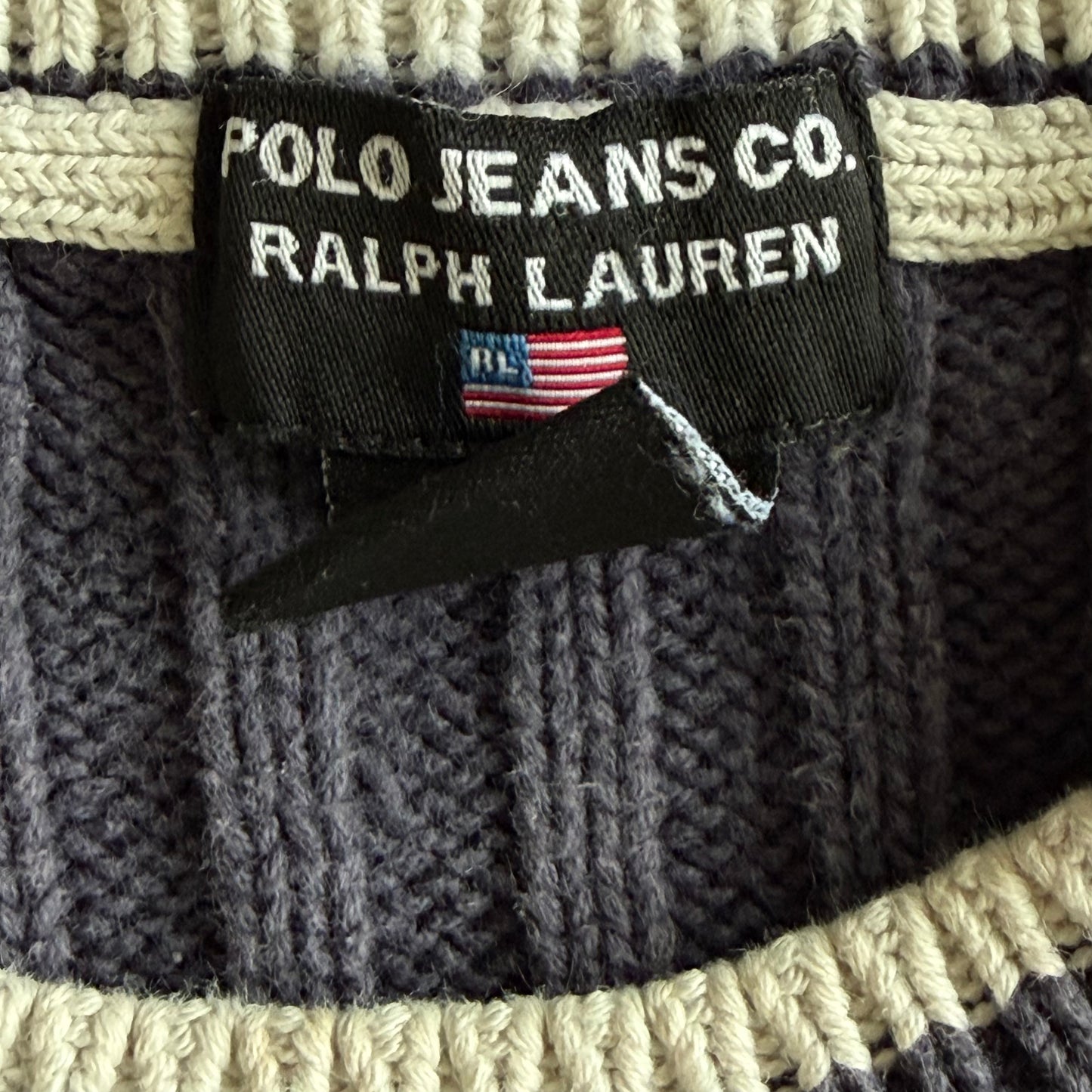 Y2K Ralph Lauren Polo Jeans Co Ribbed Flag Knit - M