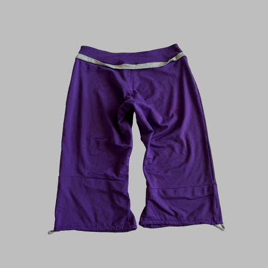 Y2K Adidas Three Stripe Activewear Capris - S