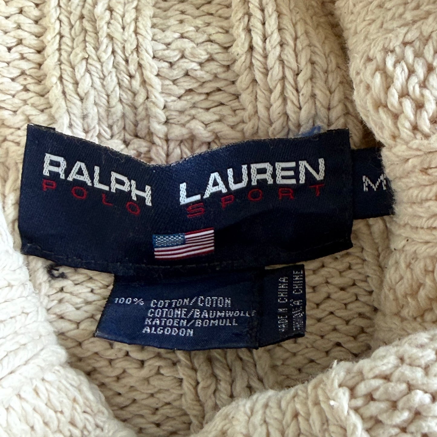 90s Polo Sport Ribbed Flag Knit - M